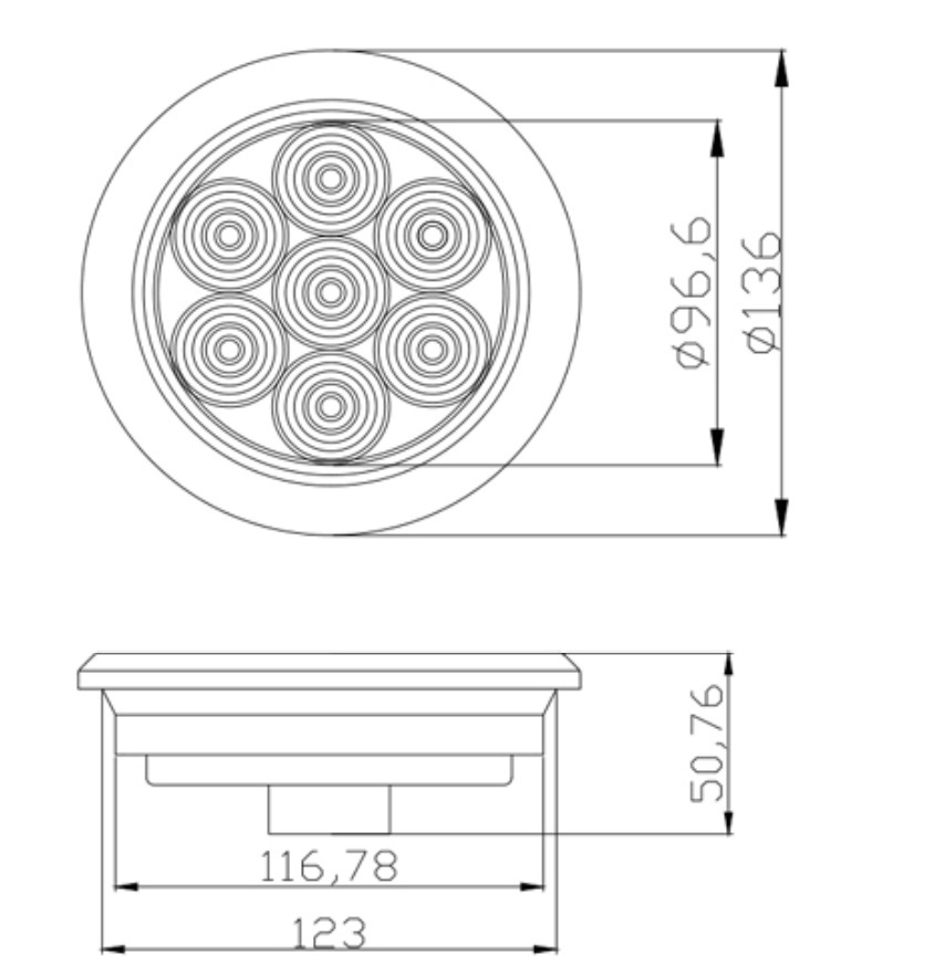 AAT-RL701S 7LED led truck light