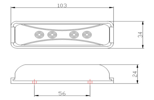 AAT-ML202-4 F5 4LED Side Marker Lights Clearance Lamp for Truck Trailer Lorry Van