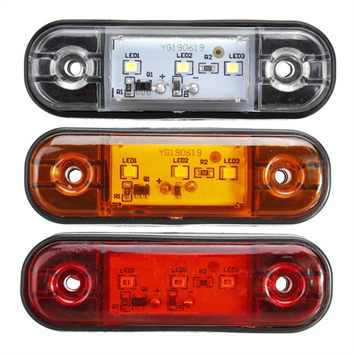 AAT-ML209-3 3 led clear lens side marker light for mack truck heavy duty 12v/24v/10-30v amber red white