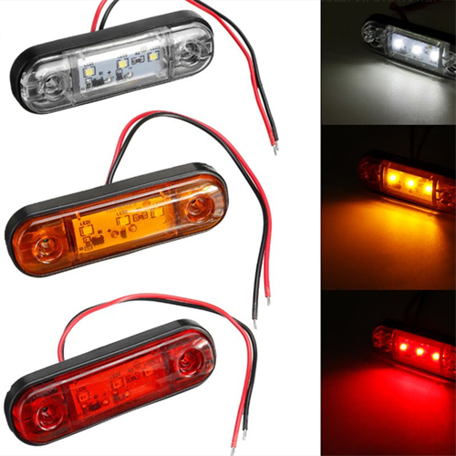 AAT-ML209-3 3 led clear lens side marker light for mack truck heavy duty 12v/24v/10-30v amber red white