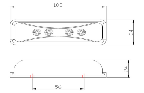 AAT-ML202-4 12v ámbar rojo Marina barco camión lado arco señal de luces led