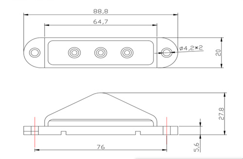 AAT-ML413-4 12v led side marker light 3 leds boat trailer led light
