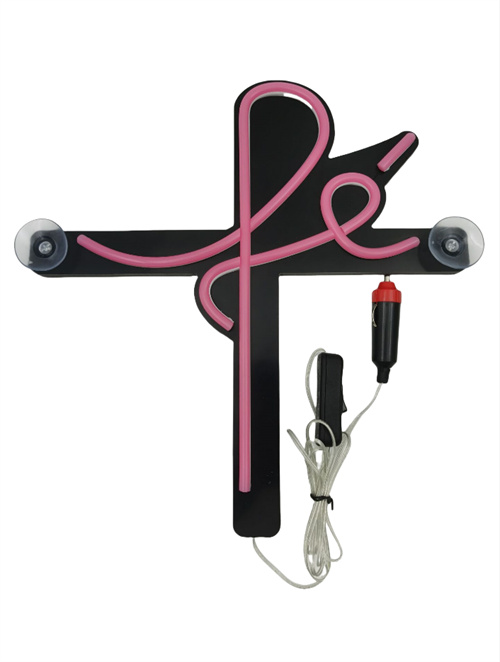 AAT-LZ318 Automobile accessories capable of being adsorbed on automobile glass and supporting customized cross LED strip lamp neon atmosphere lamp