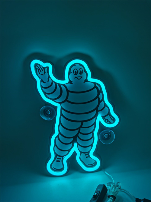AAT-LZ28521 Automobile accessories that can be adsorbed on automobile glass to support customized tire cartoon LED strip lights neon atmosphere lights.