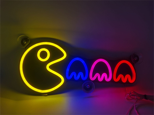 AAT-LZ3514 Auto parts that can be adsorbed on automobile glass to support customized open-mouthed Minions LED strip lights and neon atmosphere lights.