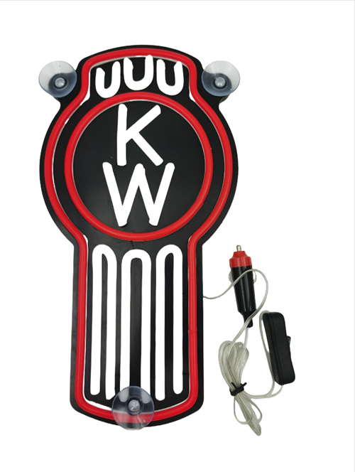 AAT-LZ35194KW Suministros de automóviles que se pueden adsorber en el vidrio del automóvil, el color es opcional y soporta lámparas de atmósfera de neón LED con el logotipo KW personalizado.