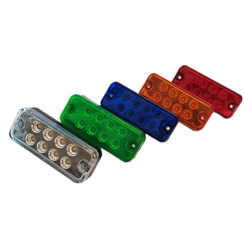 AAT-ML211-8 Luz LED de posición lateral para coche, lámpara impermeable de 12V y 24V, color rojo ámbar, 8 luces LED