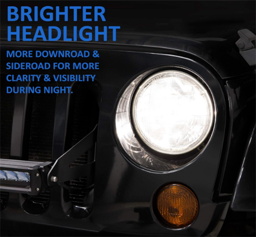 H6014 H6024 Halogen circular sealed beam low beam and high beam 7-inch headlight