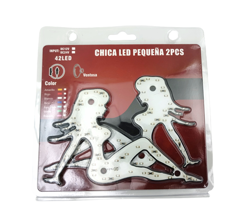 AAT-SL2021 CHICA LED/LED SILUETA MUJER/SILUETA CHICA/CHICAS LED EN DIFERENTES COLORES,INCLUYE VENTOSA PARA PEGAR AL VIDRIO 