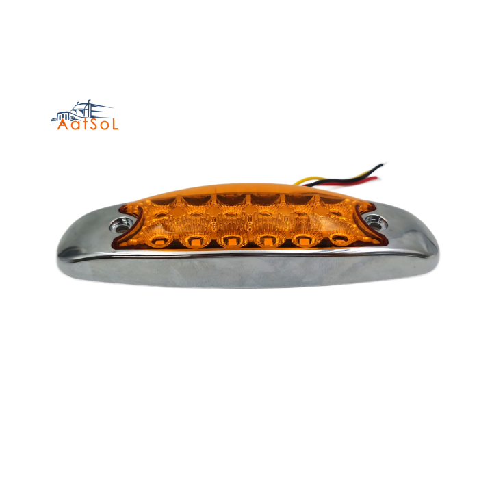 AAT-ML608-12TA IP65 Amber 12LED DC Universal LED Clearance Side Marker Truck Light Faro Posterior Lateral Plafon