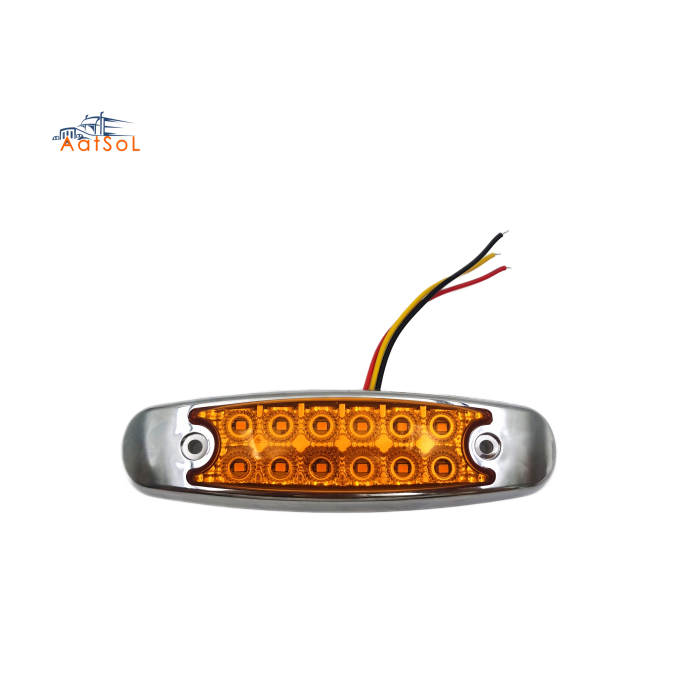 AAT-ML608-12TA IP65 Amber 12LED DC Universal LED Clearance Side Marker Truck Light Faro Posterior Lateral Plafon