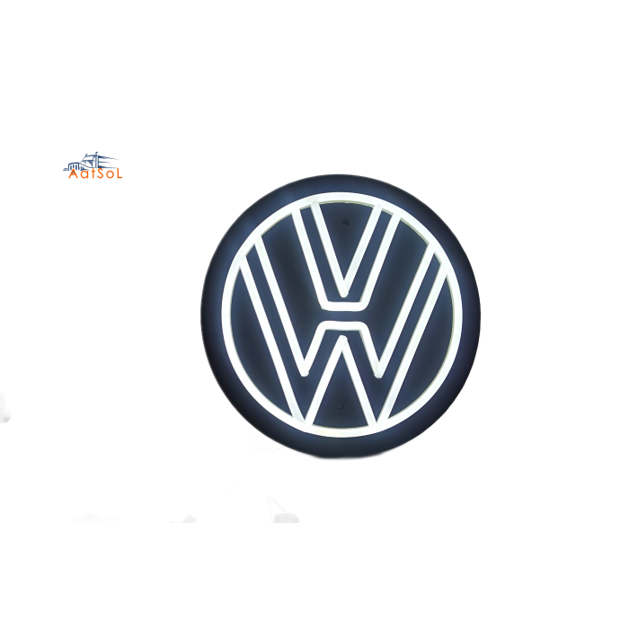 AAT-LZ2525VW LUZ NEON LOGO Color disponible  Sirve para VW 25*25CM con encendedor de cigarrillos