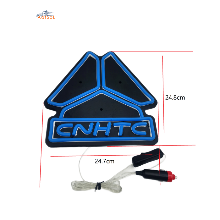 AAT-LZ248247 LUZ NEON LOGO Color disponible  Sirve para Sinotruk 24.8*24.7CM  con encendedor de cigarrillos