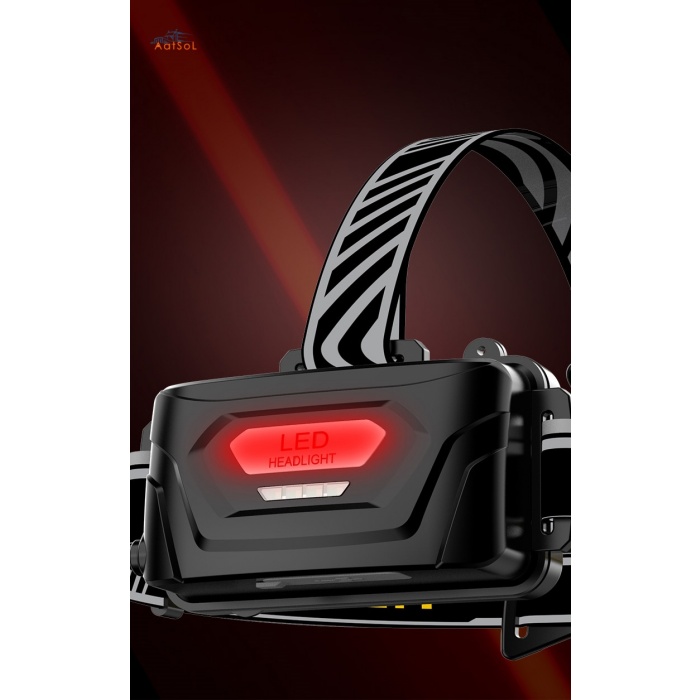 AAT-HL2-WBRP Linterna frontal para pesca, minería nocturna, viajes al aire libre, cuatro luces, potente iluminación remota, batería recargable, aleación de aluminio
