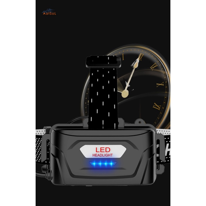 AAT-HL2-WBRP Linterna frontal para pesca, minería nocturna, viajes al aire libre, cuatro luces, potente iluminación remota, batería recargable, aleación de aluminio