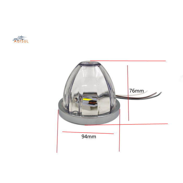 AAT-ML432-1F Led circular camión explosión flash luz de sandía con tapa de plástico luz de ambiente de vehículo monocromático sistema de iluminación auxiliar de automóvil