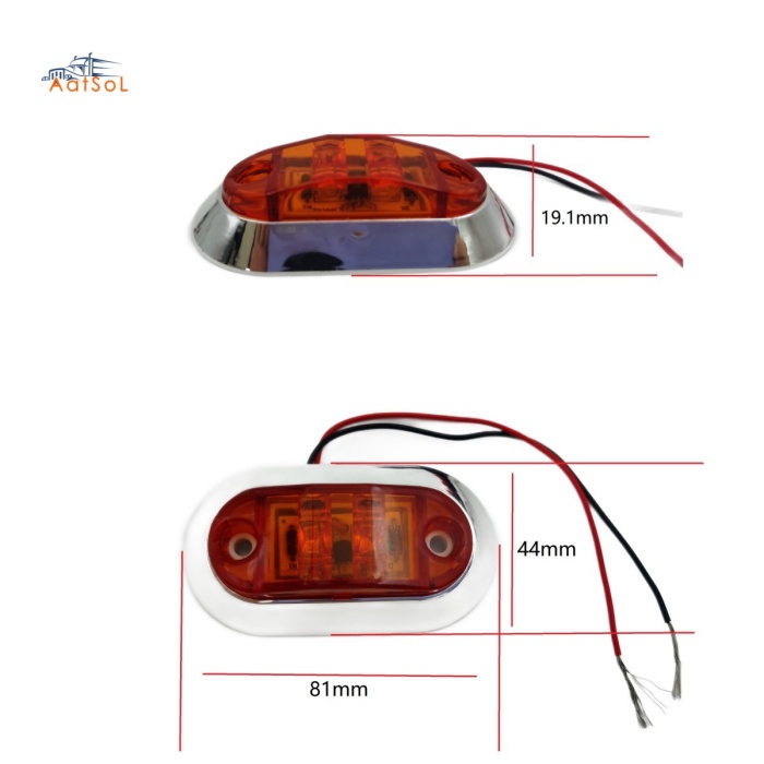 AAT-ML402-2 Truck Decoration Low Power Universal 2LED 10-30V 1W LED Side Marker Light for Truck Car Trailer Motorcycle