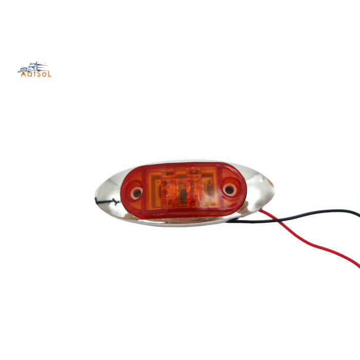 AAT-ML407-2 Luz de posición lateral cromada para camión, 10-30 V, LED, luces de señalización lateral, lámpara de posición con soporte cromado
