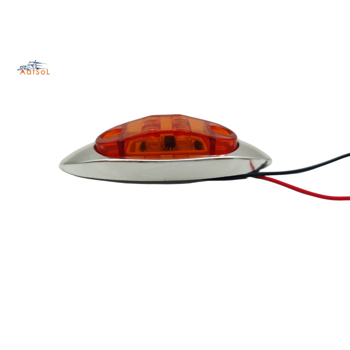 AAT-ML407-2 Luz de posición lateral cromada para camión, 10-30 V, LED, luces de señalización lateral, lámpara de posición con soporte cromado