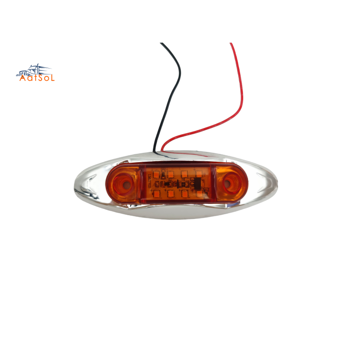 AAT-ML410-8 Luz de posición lateral cromada para camión, 10-30 V, LED, luces de señalización lateral, lámpara de posición con soporte cromado