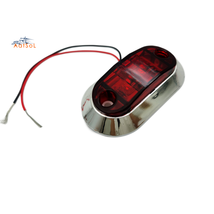 AAT-ML402-2 Luz de posición lateral cromada para camión, 10-30 V, LED, luces de señalización lateral, lámpara de posición con soporte cromado