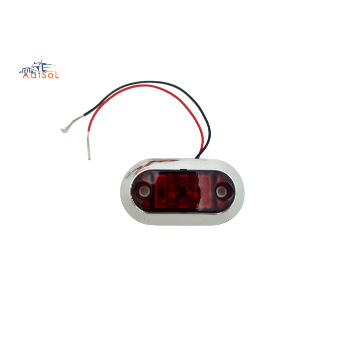 AAT-ML402-2 Luz de posición lateral cromada para camión, 10-30 V, LED, luces de señalización lateral, lámpara de posición con soporte cromado