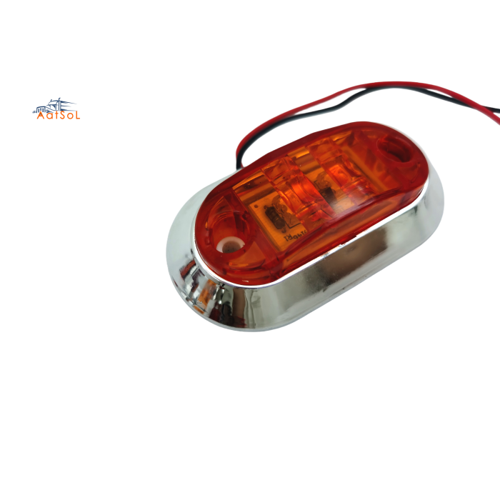 AAT-ML402-2 Luz de posición lateral cromada para camión, 10-30 V, LED, luces de señalización lateral, lámpara de posición con soporte cromado