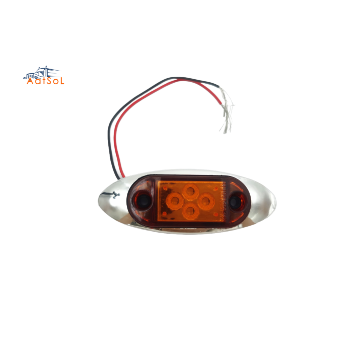 AAT-ML408-4 Luz de posición lateral cromada para camión, 10-30 V, LED, luces de señalización lateral, lámpara de posición con soporte cromado