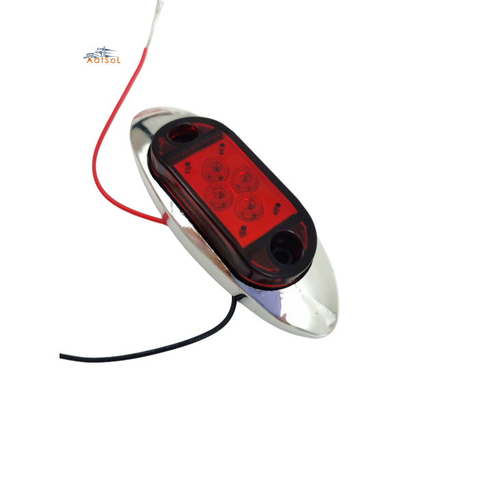 AAT-ML408-4 Luz de posición lateral cromada para camión, 10-30 V, LED, luces de señalización lateral, lámpara de posición con soporte cromado