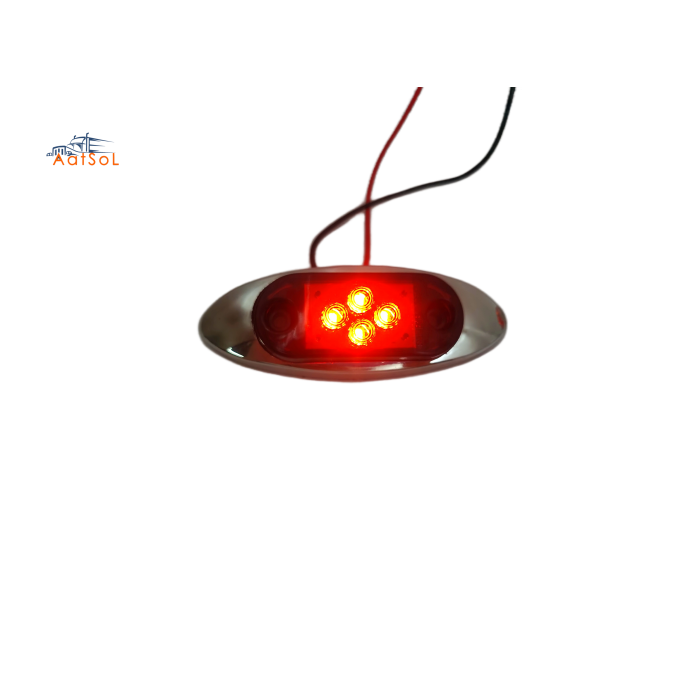 AAT-ML408-4 Luz de posición lateral cromada para camión, 10-30 V, LED, luces de señalización lateral, lámpara de posición con soporte cromado