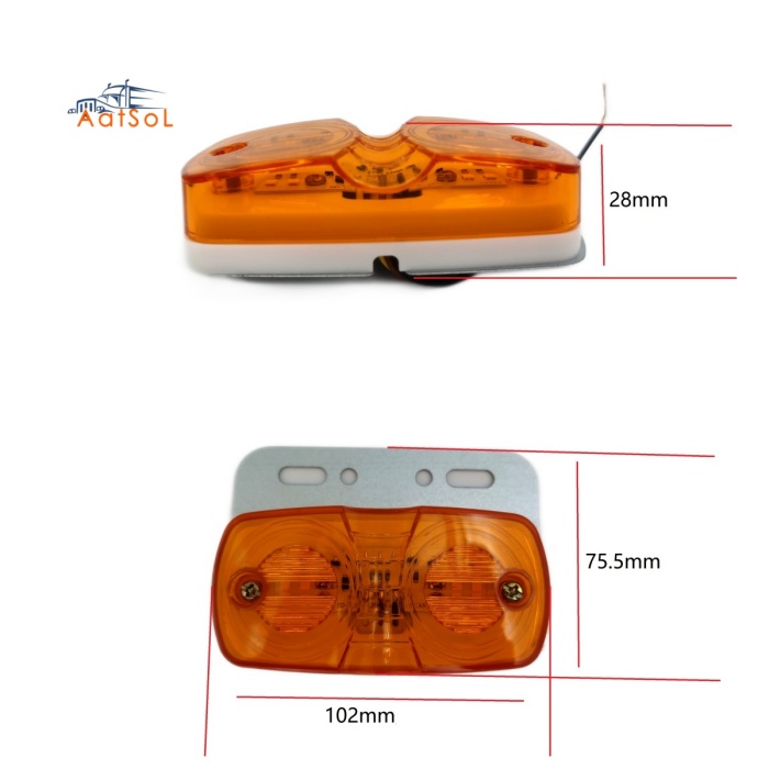 AAT-ML317-4 Luz de posición lateral cromada para camión, 10-40V, LED, luces de señalización lateral, lámpara de posición con soporte cromado