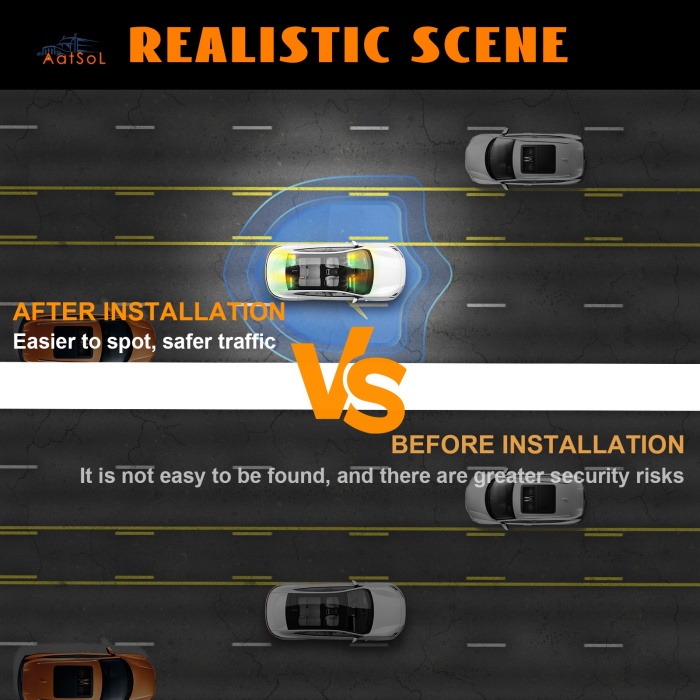 AAT-FE208 Luces estroboscópicas LED para tablero de automóvil, luces intermitentes de emergencia para parabrisas, barra de luz de advertencia con montaje con ventosas