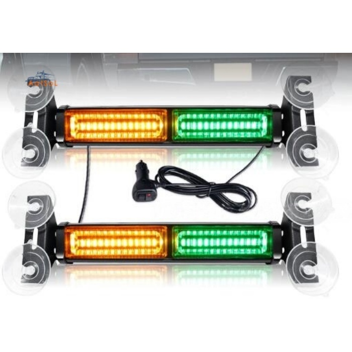 AAT-FE208 Luces estroboscópicas LED para tablero de automóvil, luces intermitentes de emergencia para parabrisas, barra de luz de advertencia con montaje con ventosas