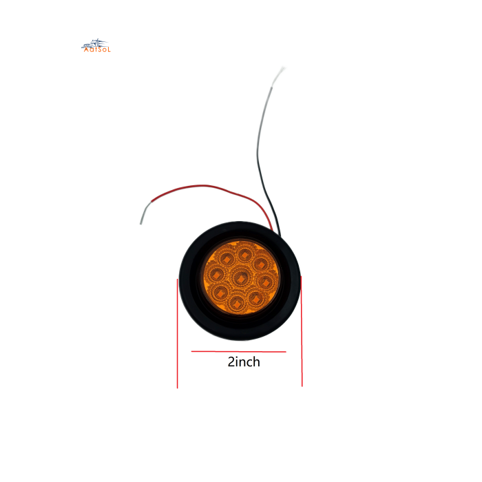 AAT-ML704-9 Round Trailer Truck Light, 9LED Red Side Marker Clearance Lights, 2 Inch Side Fender Panel Lights