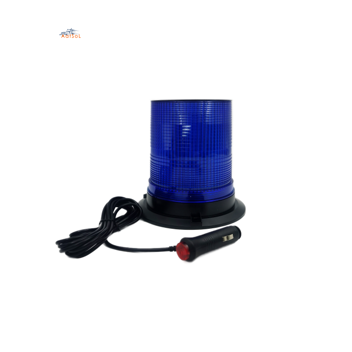 AAT-LED-012 DC9-48V 5730 LED Blue Rotary Warning Lamp Blue Amber Beacons LED Strobe Flash Heavy Duty Vehicle with Aluminum Base Glue PC