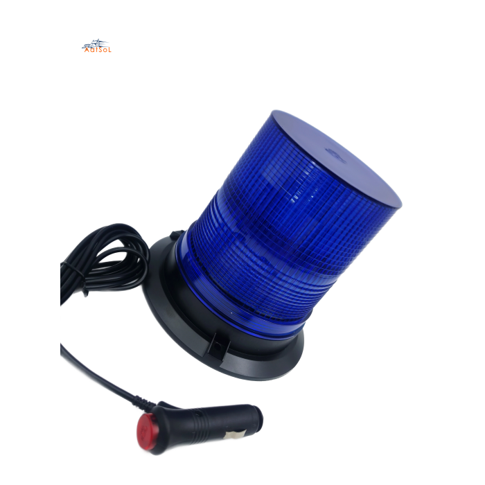 AAT-LED-012 DC9-48V 5730 LED Blue Rotary Warning Lamp Blue Amber Beacons LED Strobe Flash Heavy Duty Vehicle with Aluminum Base Glue PC