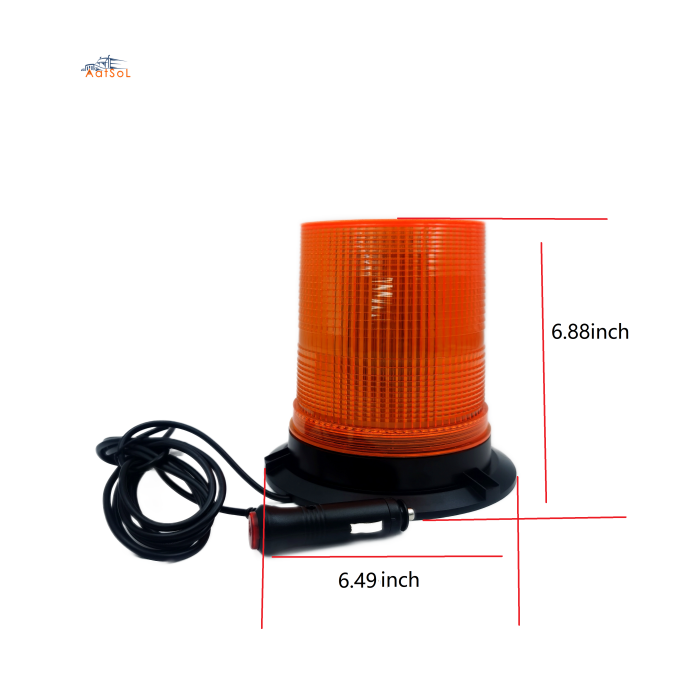 AAT-LED-012 DC9-48V 5730 LED Blue Rotary Warning Lamp Blue Amber Beacons LED Strobe Flash Heavy Duty Vehicle with Aluminum Base Glue PC