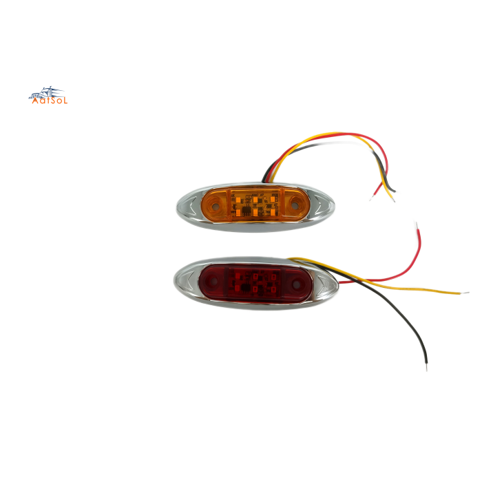AAT-ML427-6 Side LED Marker Light for Truck and Trailer Clearance Light Red 10-30V 6LED Strobing Auto Marker Lamp