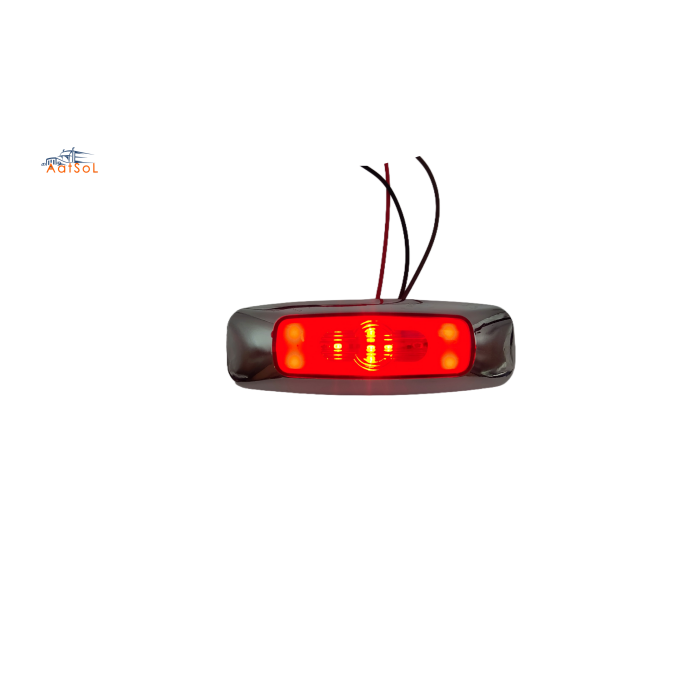 AAT-ML620-9 Side LED Marker Light for Truck and Trailer Clearance Light Red 10-30V 6LED Strobing Auto Marker Lamp