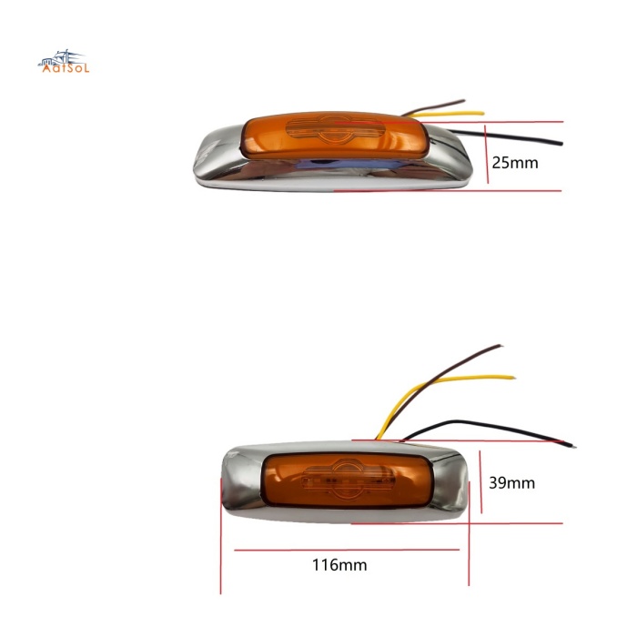 AAT-ML620-9 Side LED Marker Light for Truck and Trailer Clearance Light Red 10-30V 6LED Strobing Auto Marker Lamp