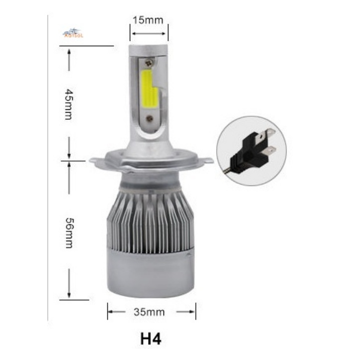 C6 H4 Car Light Accessories C6 H4 H13 9004 9007 Auto Lighting System 36W 6000K H4 9005 9006 LED Headlight Bulb
