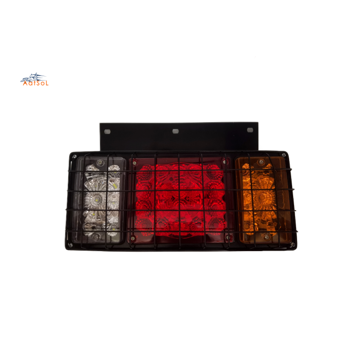 AAT-R1002-40 High-Quality Bright LED Truck Tail Light Black Metal Back Cover 40 Bead Metal Grid Car Customize Tail Lights
