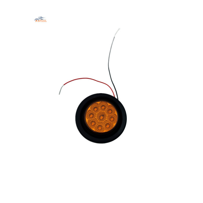 AAT-ML704-9 2024 nuevo producto 10-30V camión remolde de 2 pulgadas redondo señal de advertencia LED LED luz lateral LED con cables de enchufe