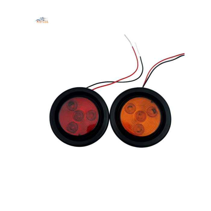 AAT-ML702-4 2024 nuevo producto 10-30V camión remolde de 2 pulgadas redondo señal de advertencia LED LED luz lateral LED con cables de enchufe
