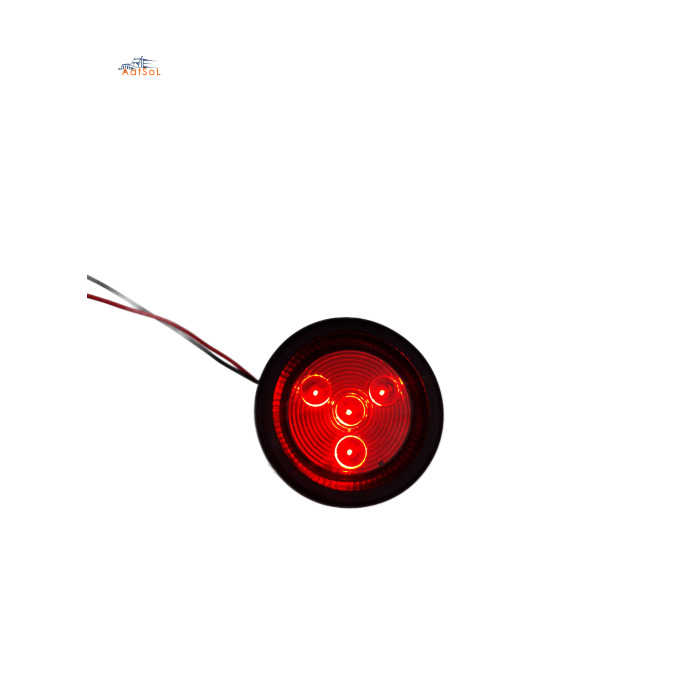 AAT-ML702-4 2024 nuevo producto 10-30V camión remolde de 2 pulgadas redondo señal de advertencia LED LED luz lateral LED con cables de enchufe