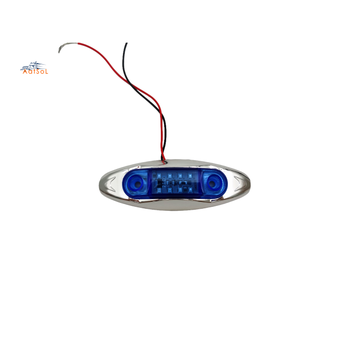 AAT-ML410-8 Luz de posición lateral cromada para camión, 10-30 V, LED, luces de señalización lateral, lámpara de posición con soporte cromado