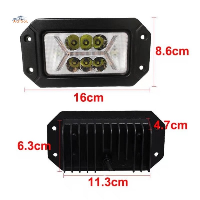 AAT-0440ED-A 9-36V Flush Mount Driving Fog Light LED Pod Spot Flood Beam Light 3inch 20W Square LED Work Light for Truck Offroad Jeep Tacoma