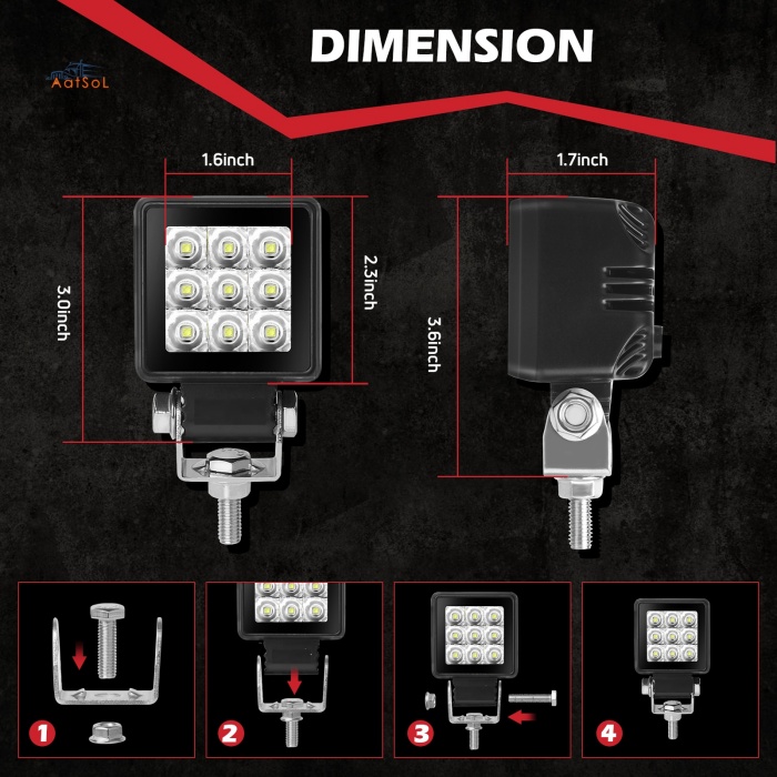 AAT-0527F Factory Wholesale High Brightness 27W 9-36V LED Fog Driving Work Light for Truck Offroad Motorcycle