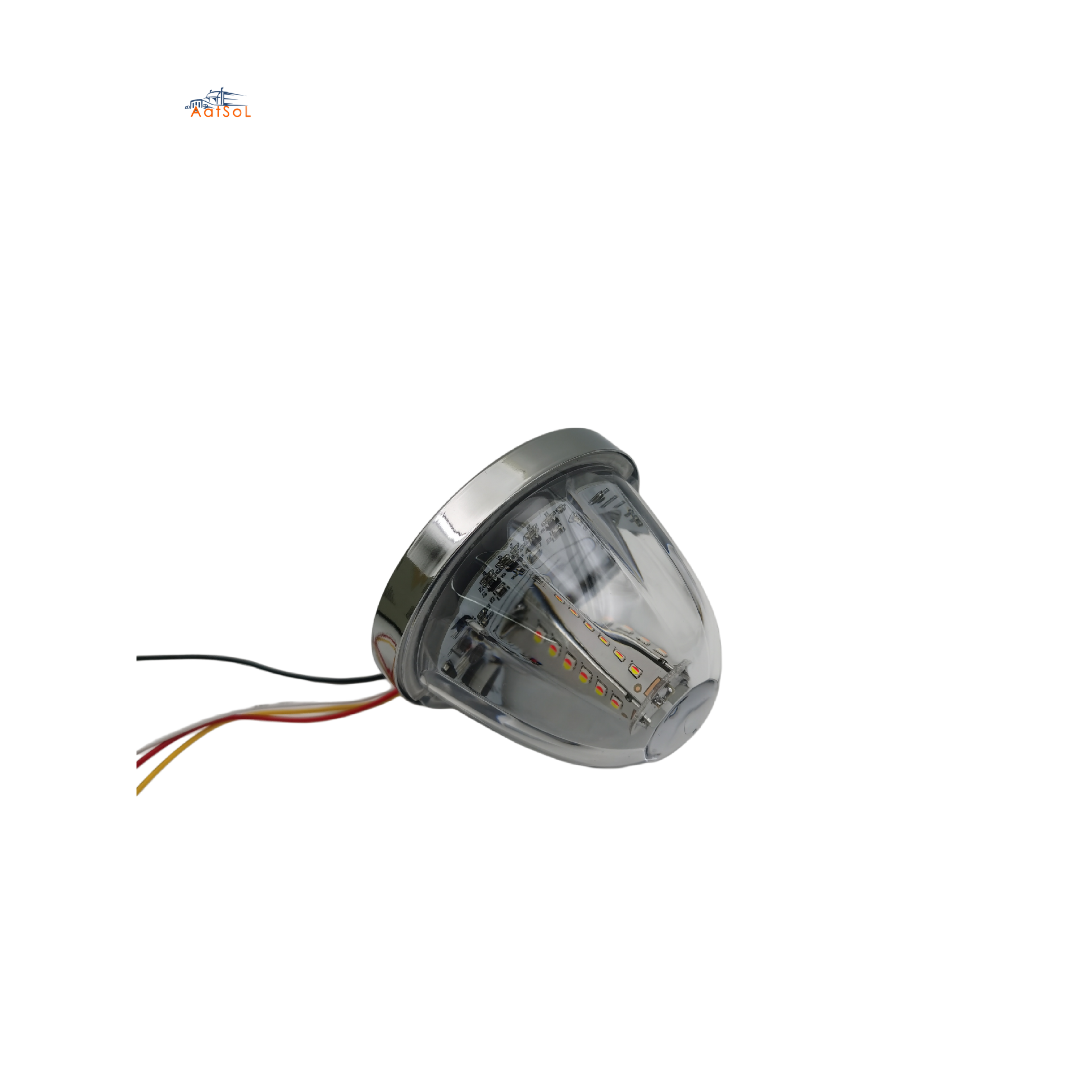 AAT-ML442-RB30 Luces de posición con lente transparente de sandía, giratorias, de 10 a 30 V CC, para cualquier luz decorativa blanca, para camiones, remolques y motocicletas.