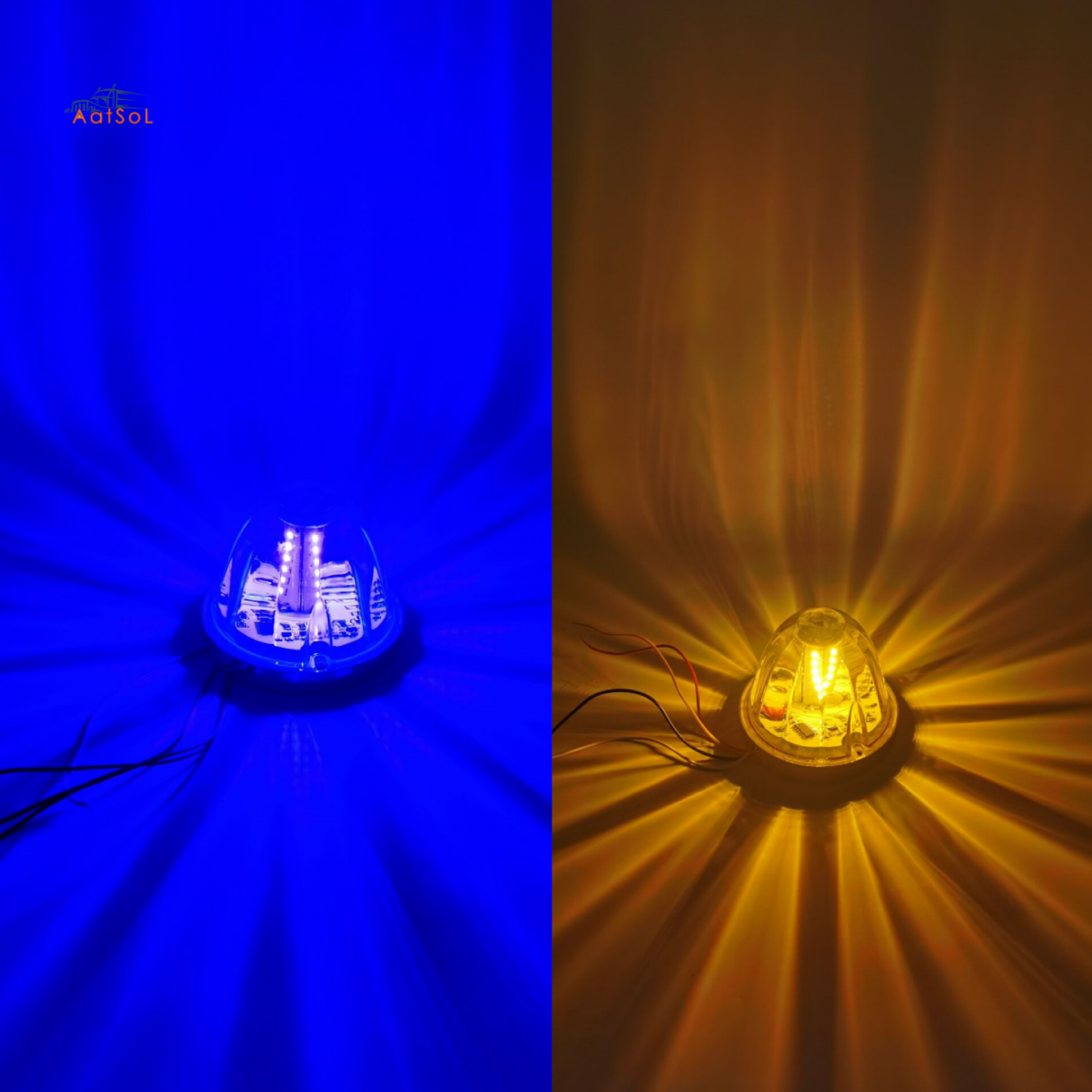 AAT-ML442-RB30 Luces de posición con lente transparente de sandía, giratorias, de 10 a 30 V CC, para cualquier luz decorativa blanca, para camiones, remolques y motocicletas.